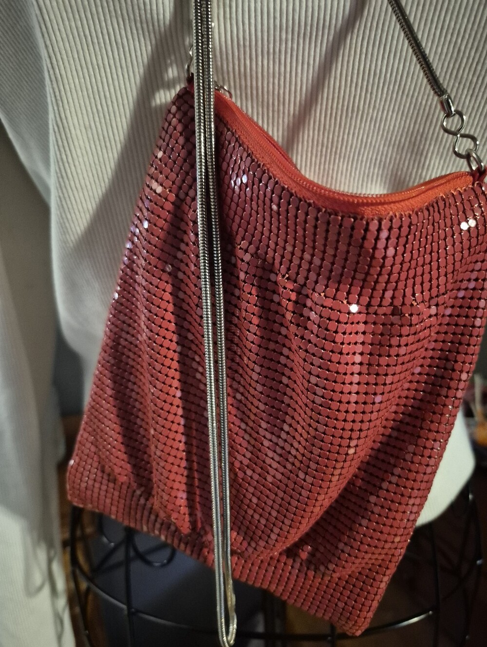 The Limited Red Metallic Mesh Mini Crossbody - Picture 5 of 6